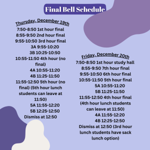 Final Bell Schedule